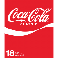 Coca Cola Classic 18 Pack 330ml Cans 