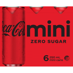 Coca Cola Zero Mini Cans 6 x 250ml 