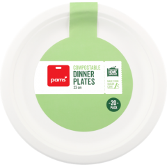 Pams Compostable 23cm Dinner Plates 20 Pack