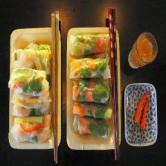 Prawn Rice or Smoked Salmon Paper Rolls (20 Pieces)