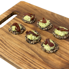 Seed Cracker with Pesto Cream Canapés
