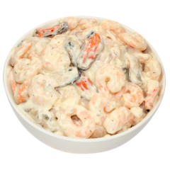 Creamy Garlic Prawn and Mussel Salad (per 100g)